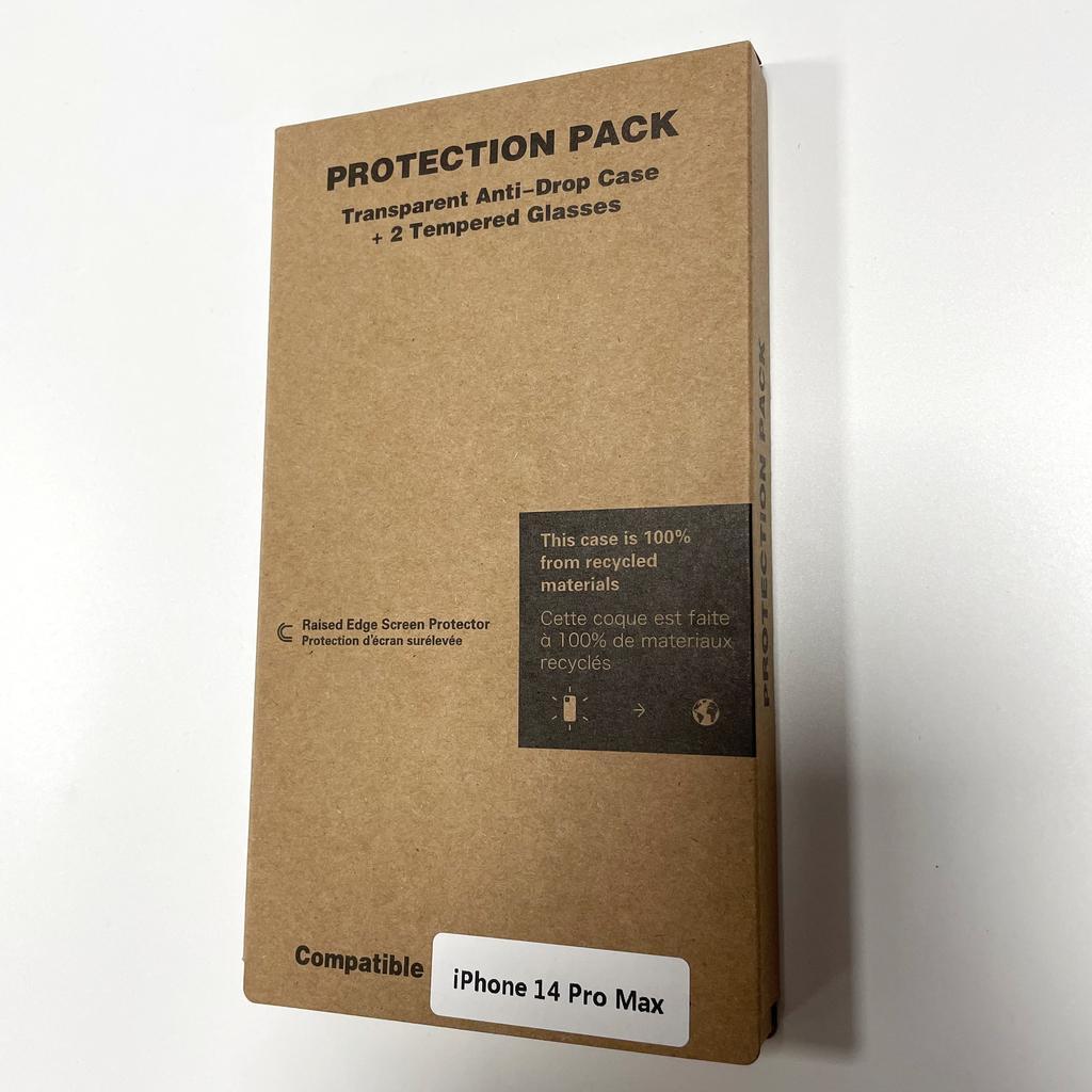 iPhone 14 Pro Max case and 2 protective screens - Recycled plastic - Transparent Transparent