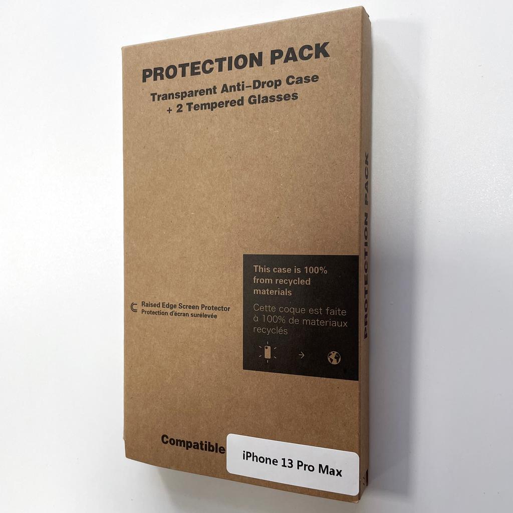 iPhone 13 Pro Max case and 2 protective screens - Recycled plastic - Transparent Transparent