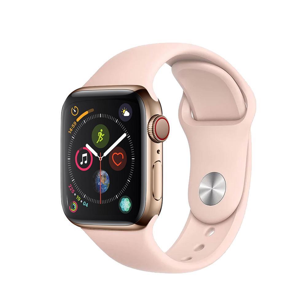 Apple Watch Series 4 (2018) GPS + Cellular 44 mm - Stainless steel Gold - Sport band Pink