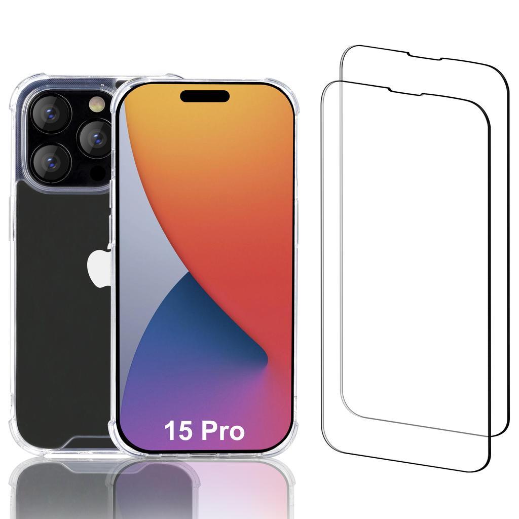 iPhone 15 Plus case and 2 protective screens - Recycled plastic - Transparent