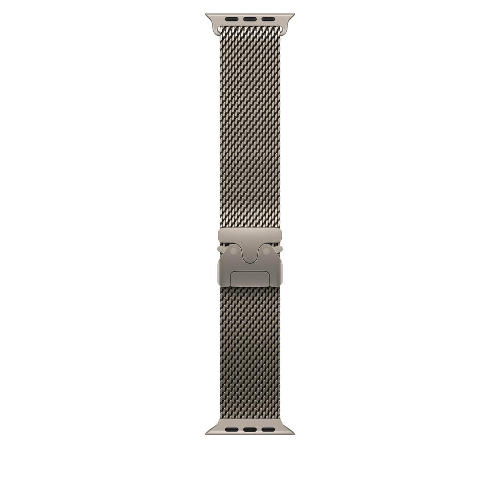 Apple Watch Ultra (2023) GPS + Cellular 49 mm - Titanium Natural Titanium - Milanese loop Gold Natural Titanium